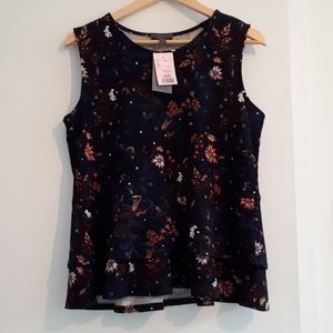 NWT Made in Canada Floral Peplum Tank